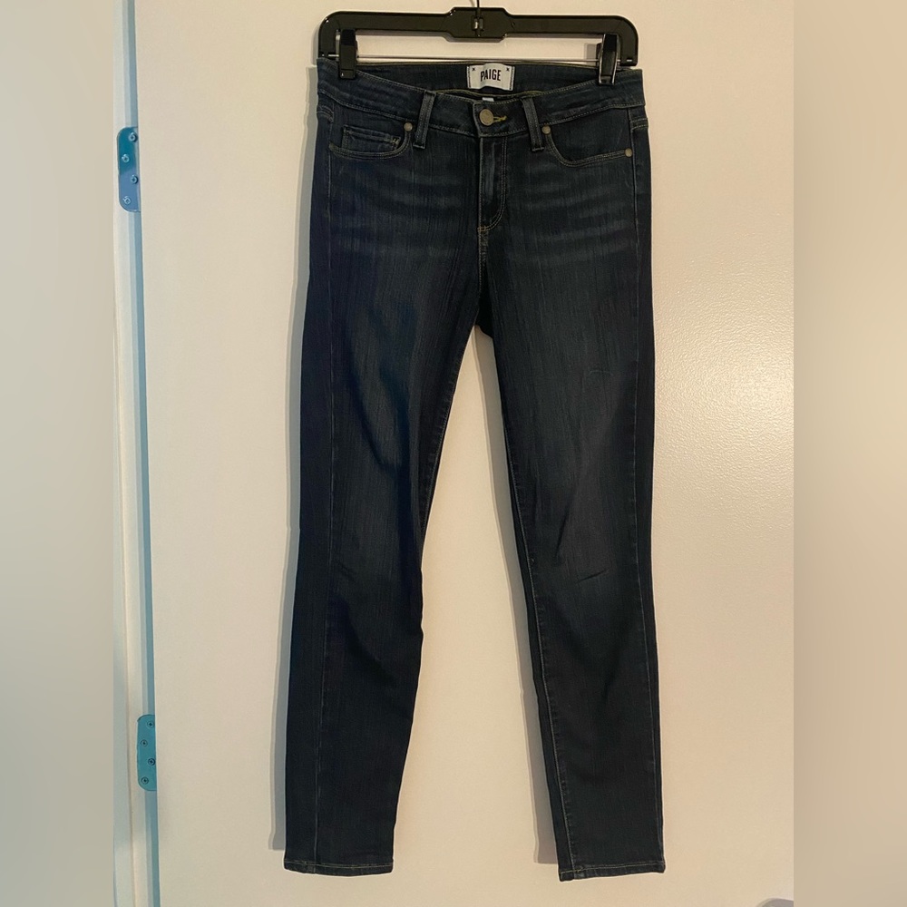 Paige Dark Blue Verdugo Ankle Jeans 27